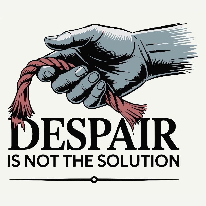 Main résistante tenant une corde effilochée