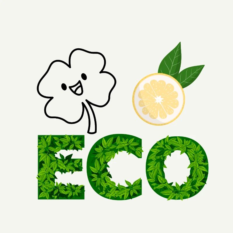 Lettres Eco Leaf avec tranche de citron