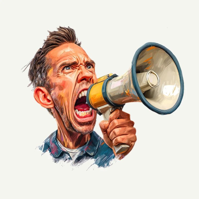 Megafon Ausbruch vom Schiri oder Marktschreier