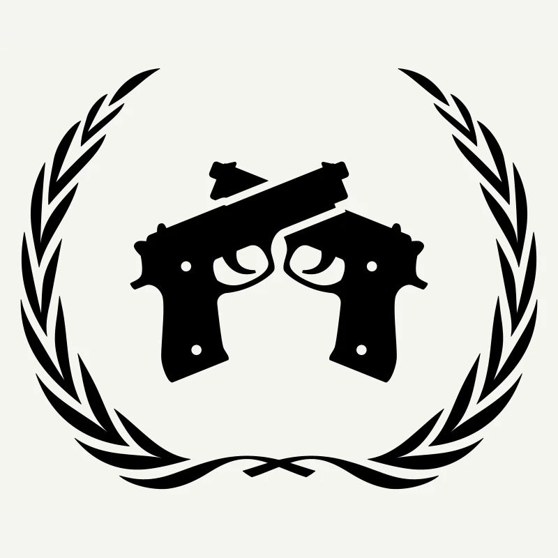 Couronne de symbole d’arme à feu