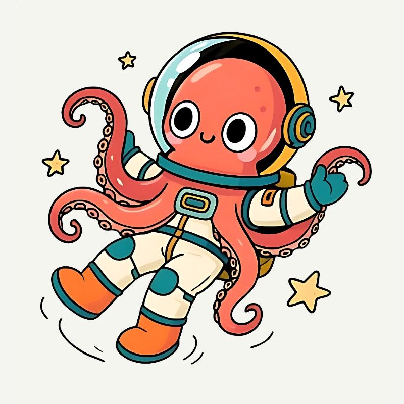 Space Astronaut Octopus