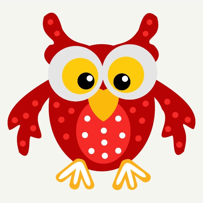 La chouette rouge aux points