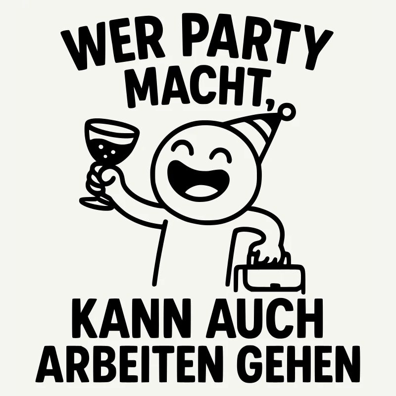 Party Feier Arbeit Arbeitsmoral schlauer Spruch