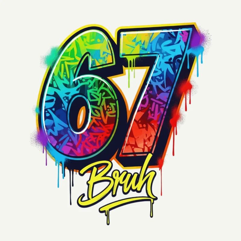 6 7 Mème – Édition Graffiti Bruh