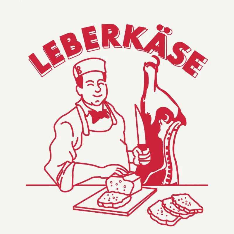 Funny butcher Leberkäse Bavarian kebab