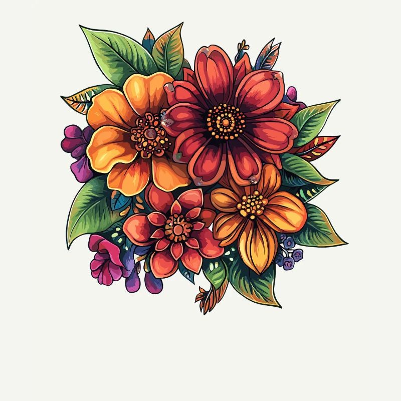 Colourful floral composition