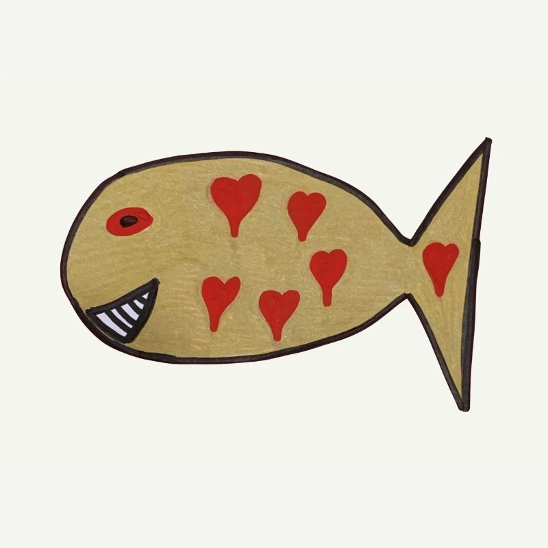 Herzfisch mit Herzmuster