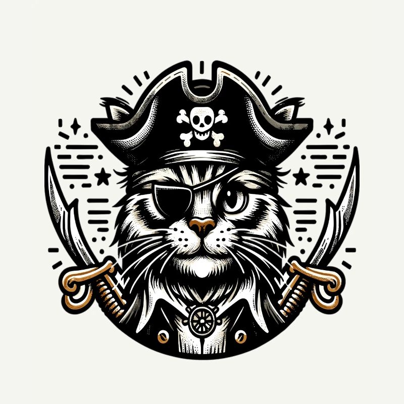 Chat Pirate : Chat pirate avec cache-œil