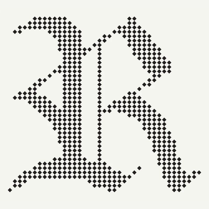 Conception typographique de lettres gothiques R