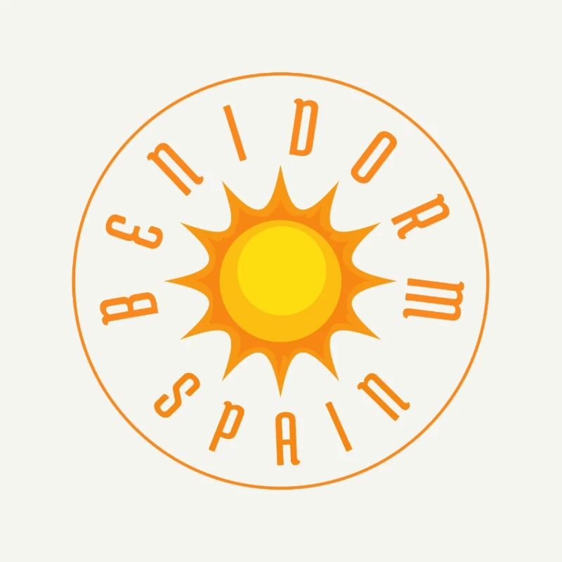 Benidorm Sunburst Circle Logo-Abzeichen