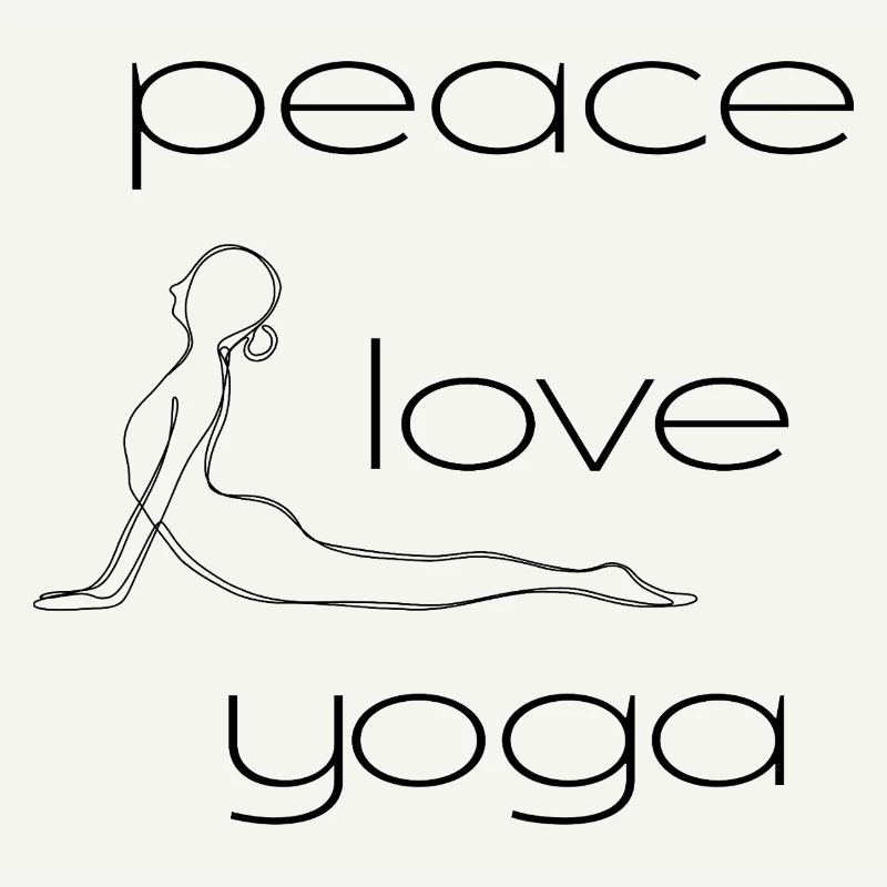 Paix - Amour - Yoga avec posture de conception de lignes