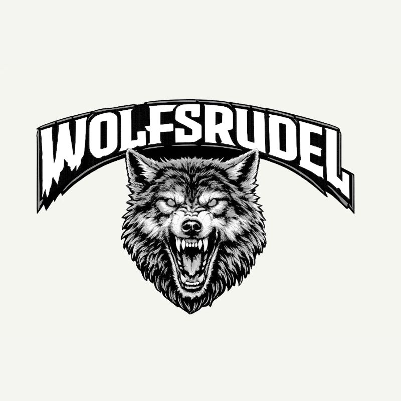 Logo du visage du combattant Wolf Pack