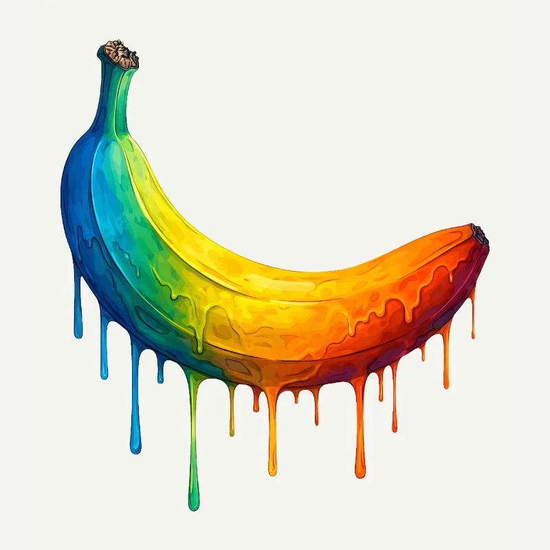 Banana with a colourful gradient