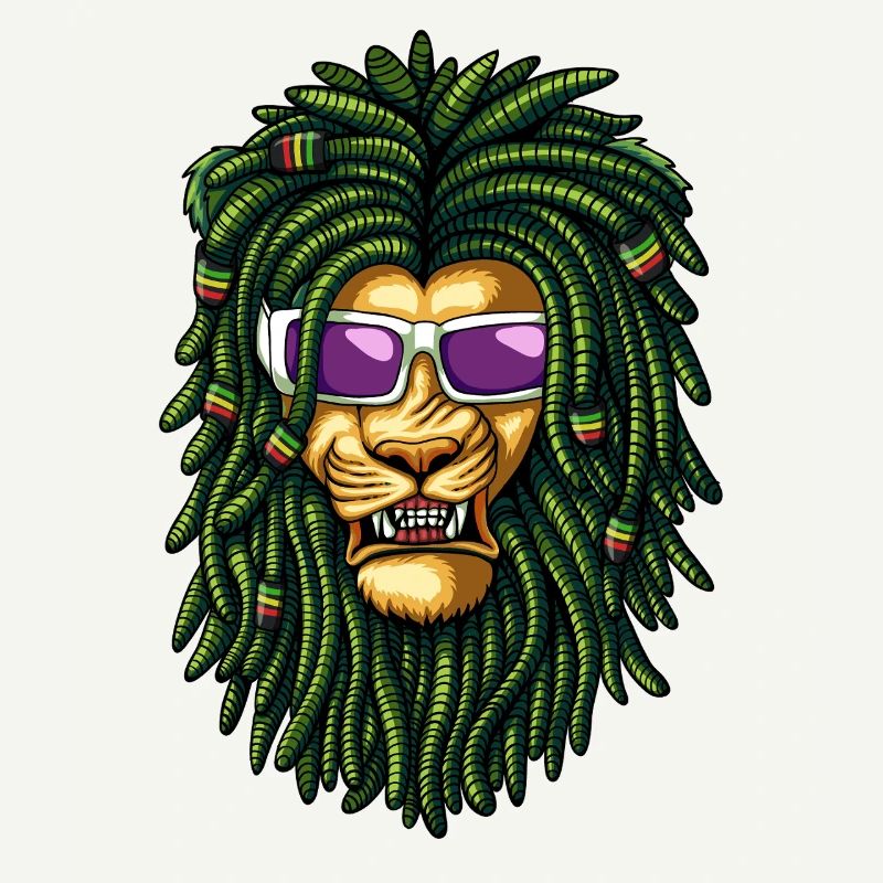 Rasta Lion Dreadlocks Sunglasses Reggae Art
