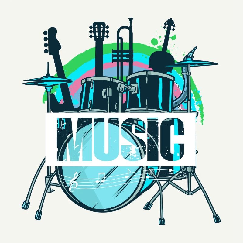 Vibrant Drum Set Splash