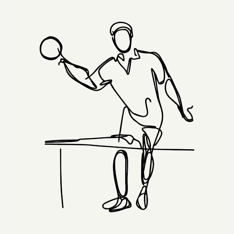 Table Tennis Player Drawing