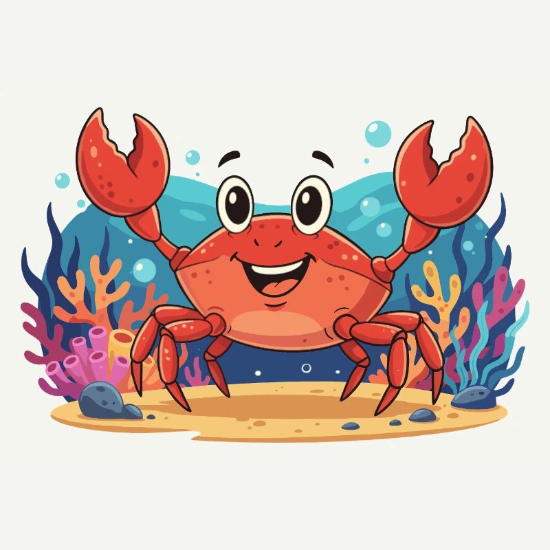 Fröhliche Unterwasserkrabbe