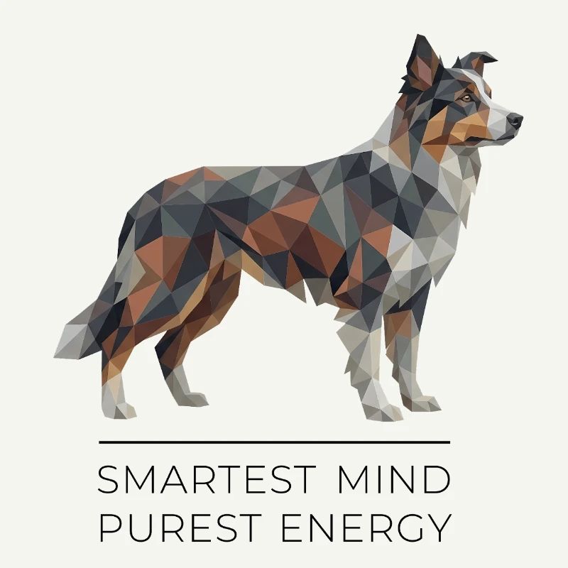 Border Collie Low-Poly Art - Smartest mind