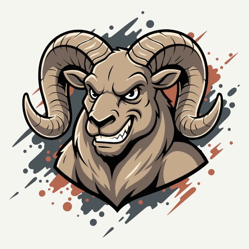 Aggressive Ram Maskot