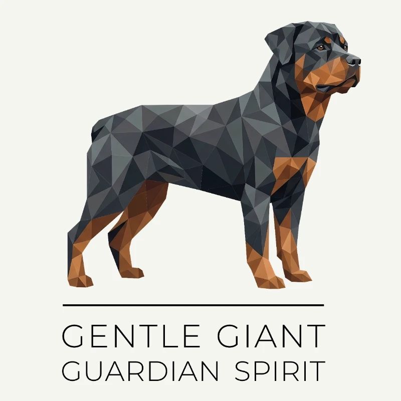 Rottweiler Low-Poly Art - Gentle giant