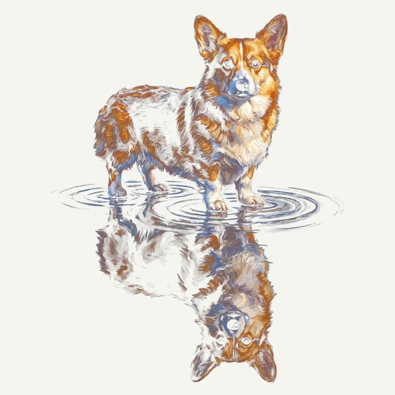 Wasserreflex Corgi 