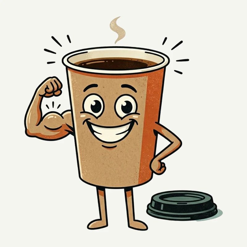 Energetische Kaffeetasse Figur