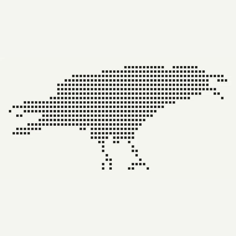 Raven Pixel Dot Silhouette
