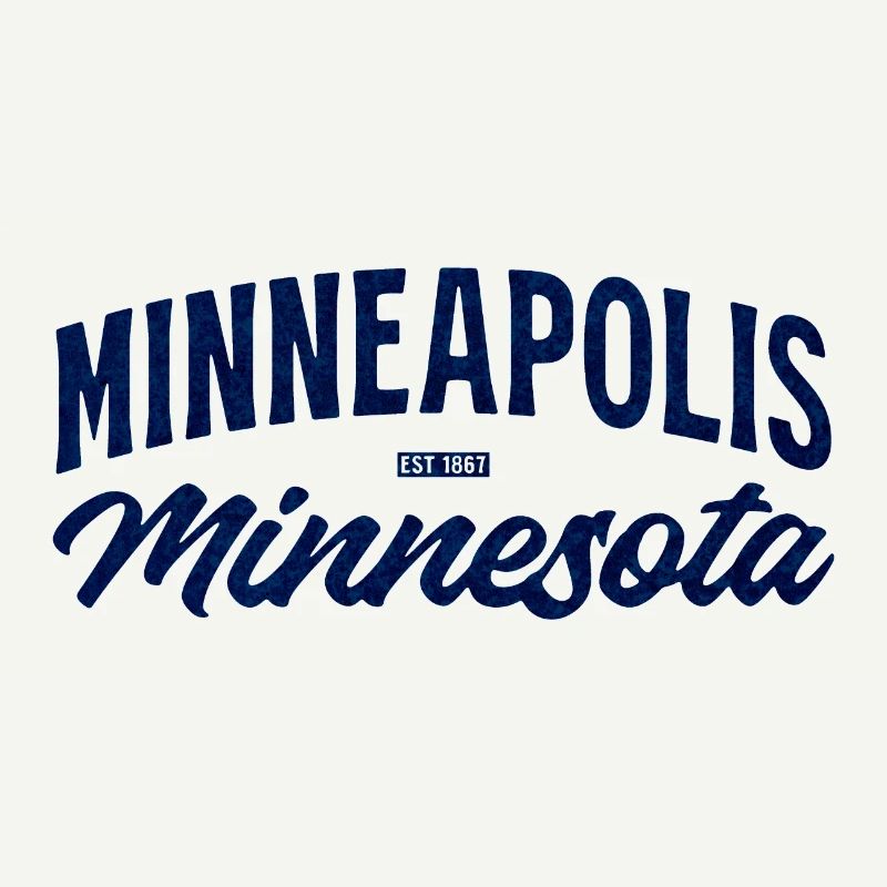 Minneapolis Minnesota Script Blau Vintage