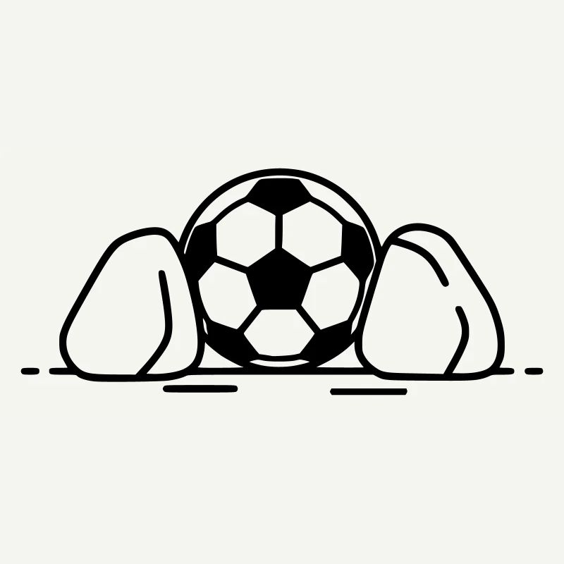 Fußball am Boden Anstoß Symbol Vektor