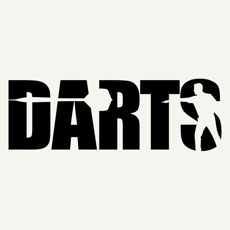 Darts Typography with Silhouette Professional Darts Player