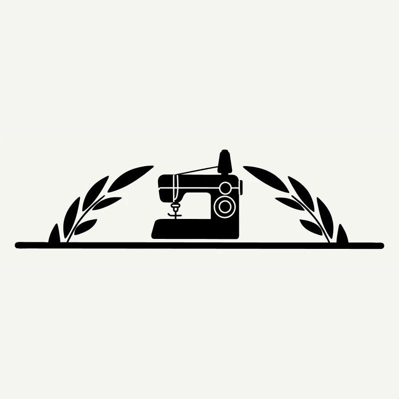 Sewing machine with half laurel wreath