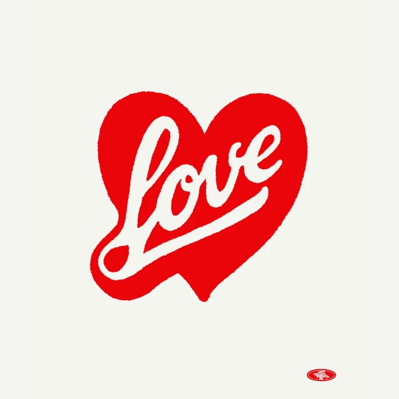 Rotes Liebesherz Script-Design