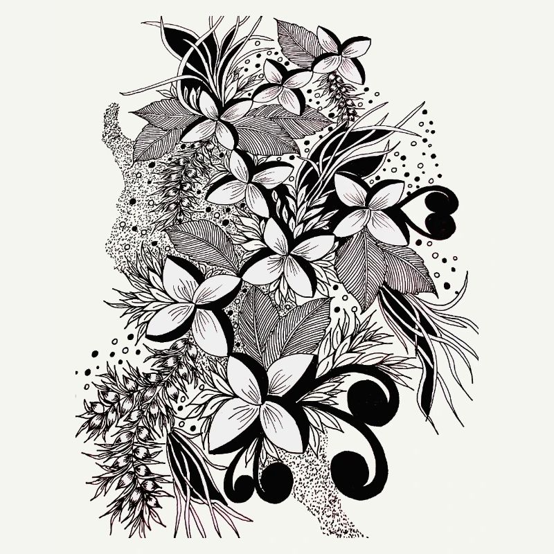 Lignes de fleurs monochromes