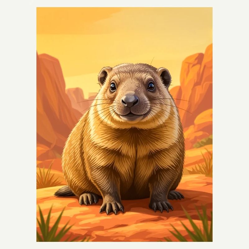 Realistic cute comic skirt Hyrax