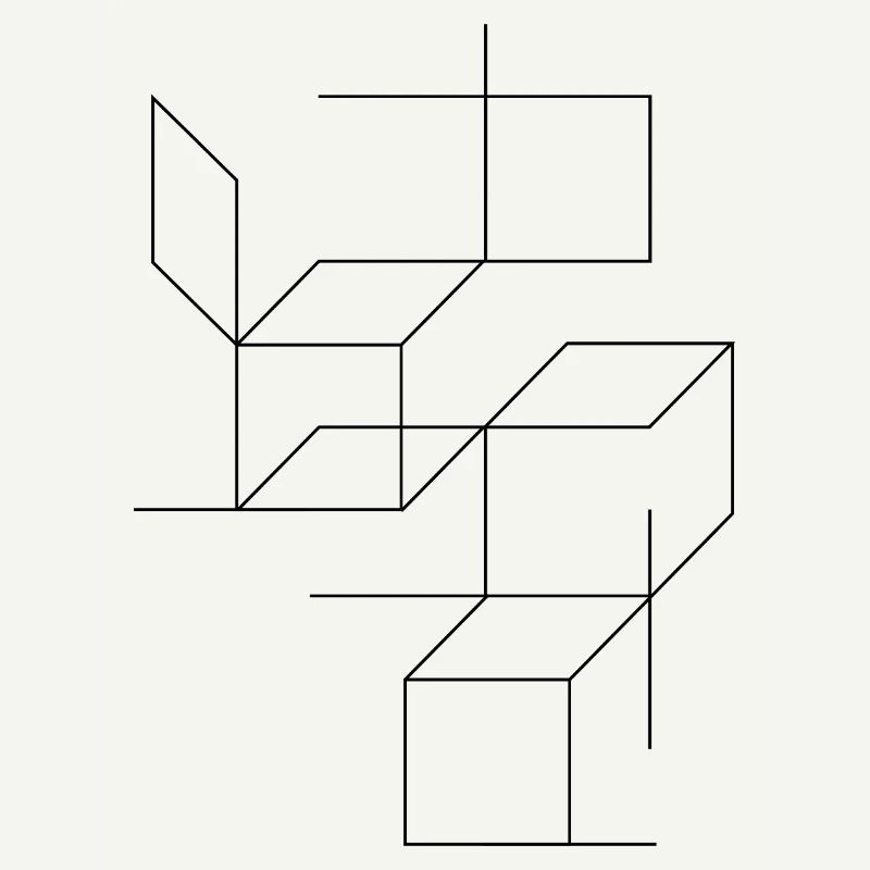 squares and lines composition