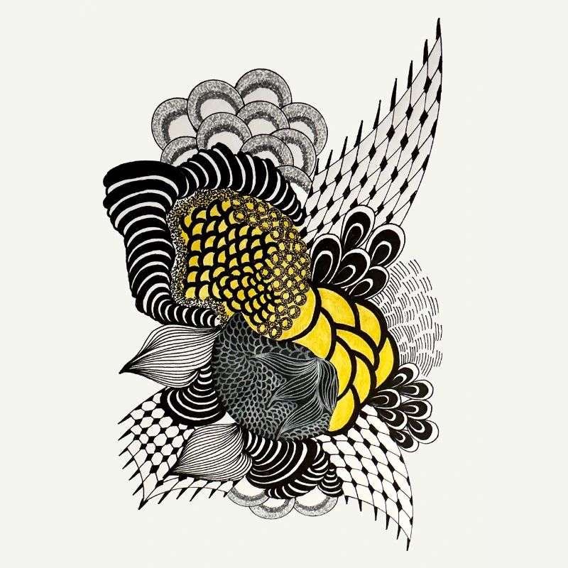 Illustration de fleur de plume colorée
