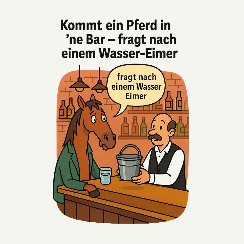 Pferd in Bar Eimer Wasser