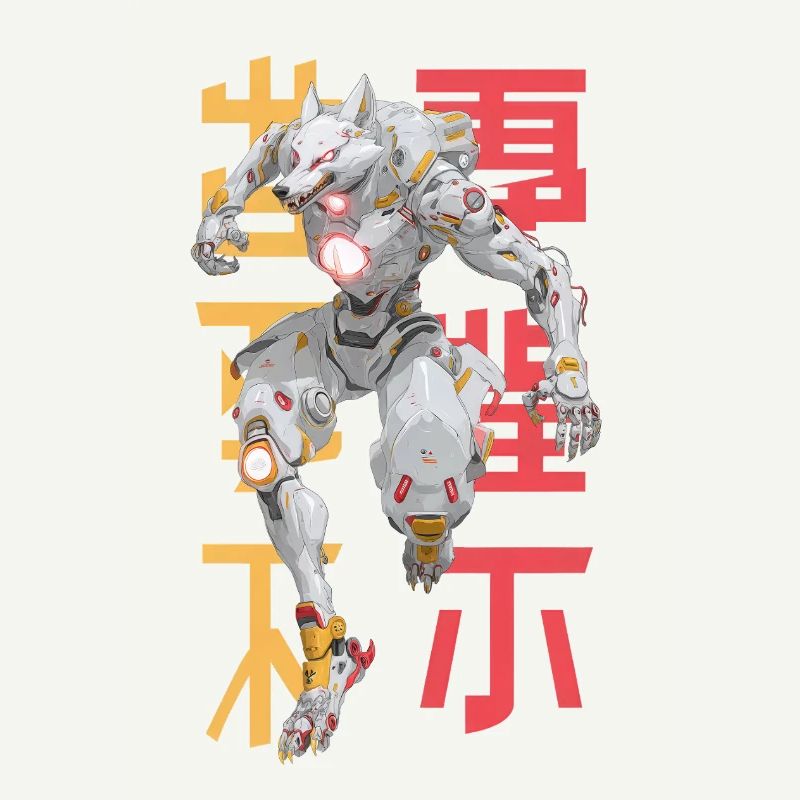 Futuristic Wolf Mecha Design