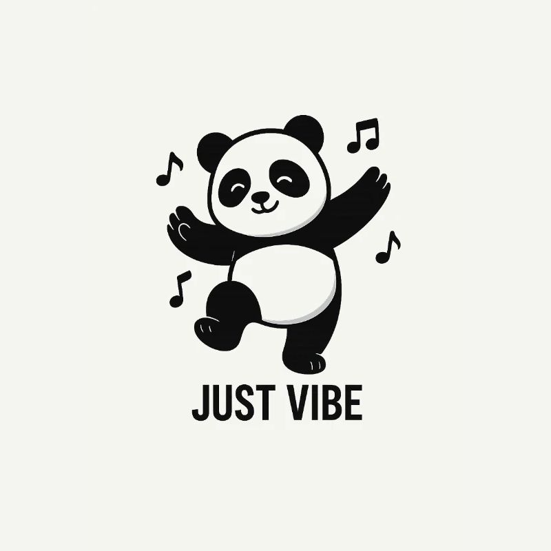 Panda effrayant avec un design musical