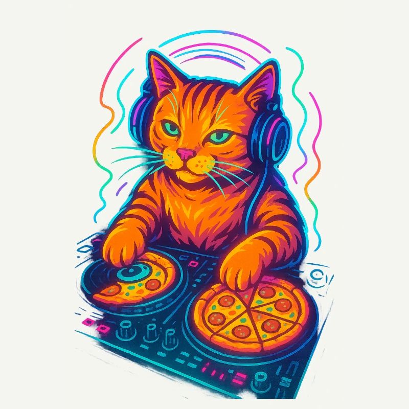 Néon DJ Cat Design