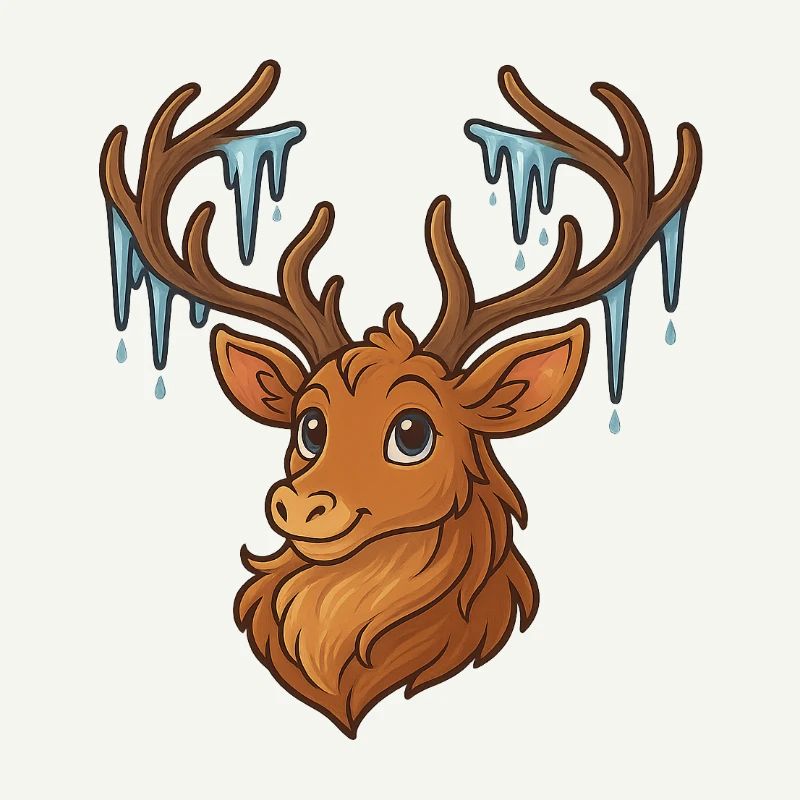 Cerf d’hiver avec glaçons