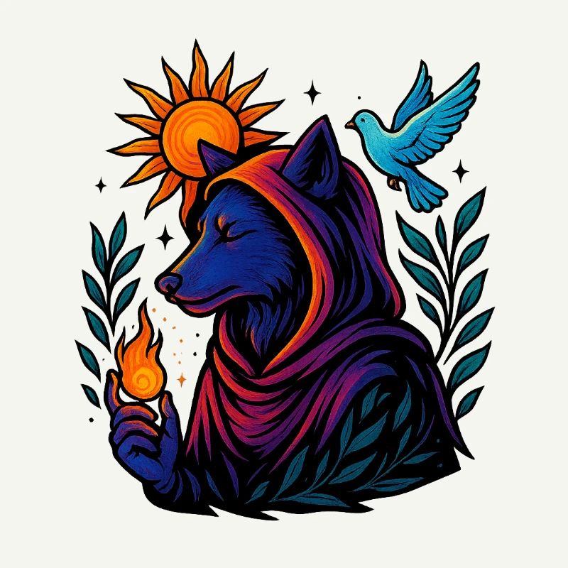 Flamme des Geistes – Kosmische Wolfskunst