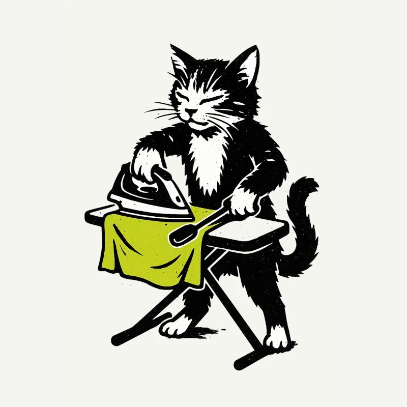 Chat à repasser : Chat farceur de la maison