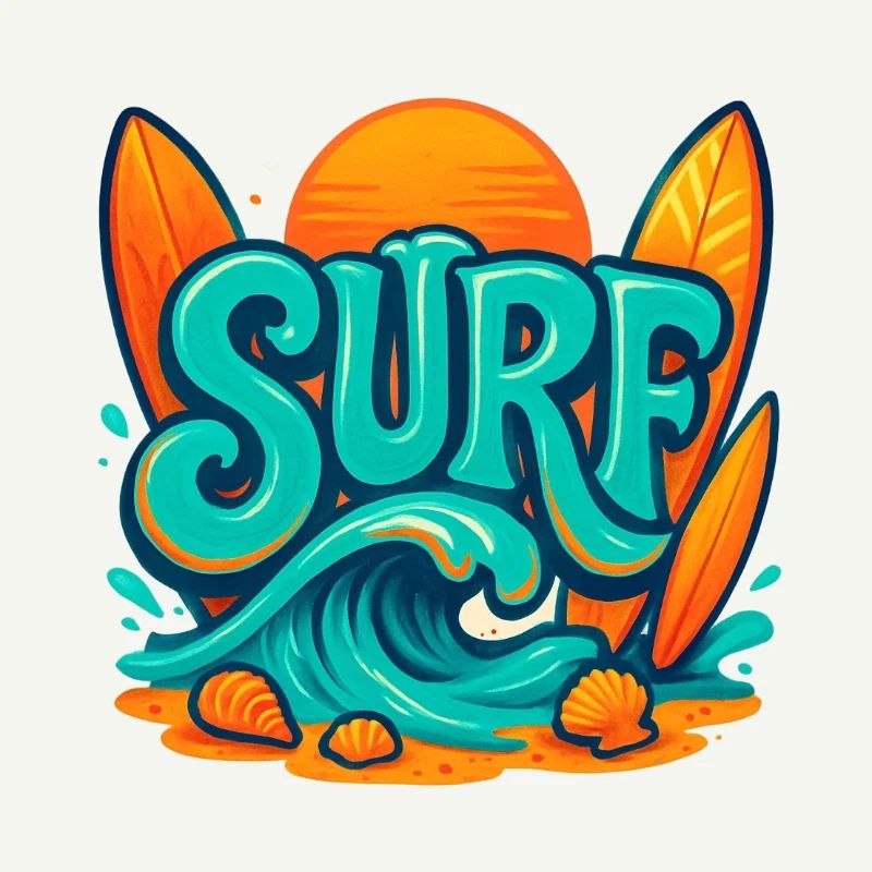 Art des mots Sunset Surf