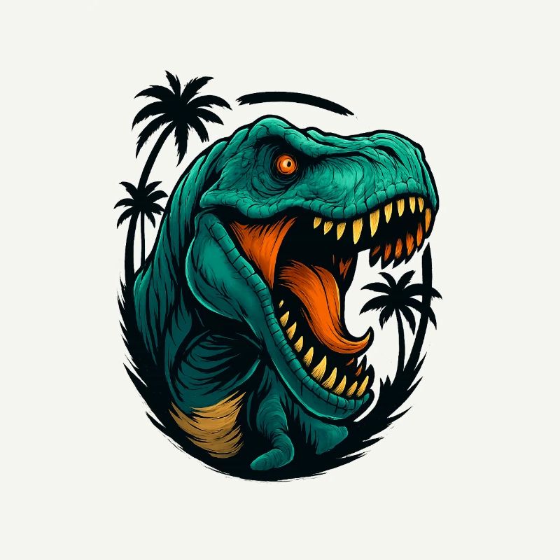 Neon Dino Jungle Head