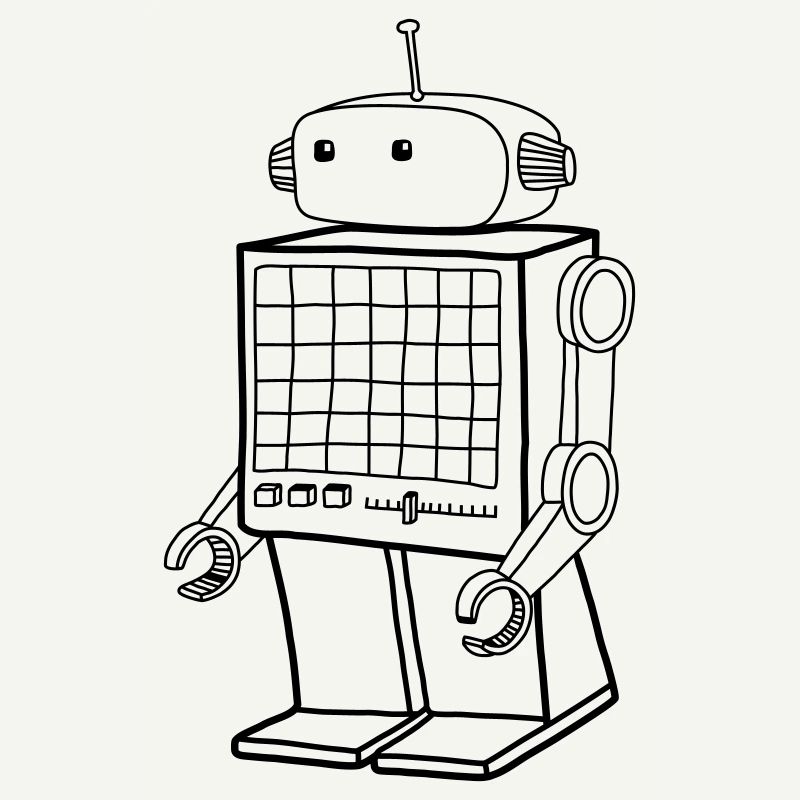 Robot rétro - Design Android Vintage AI