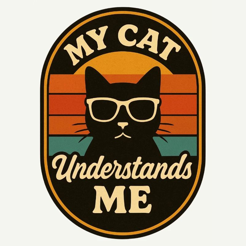 Logo rétro de mon chat qui me comprend