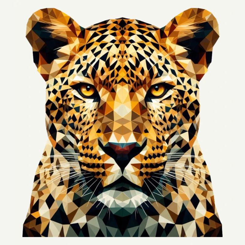 Un léopard dans le style polygonal