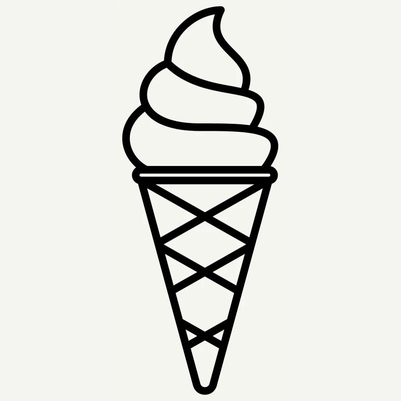 Soft Eis mit Waffel als Kontur Farbe anpassbar