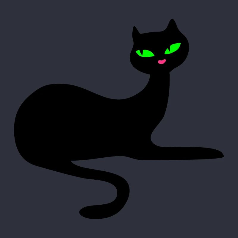 Retro chat noir élégance par Patjila